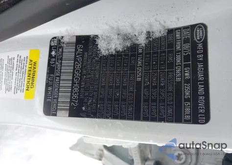 2016 Land Rover Range Rover Evoque Se/Se Premium из США, поврежденный, VIN SALVP2BG6GH083672